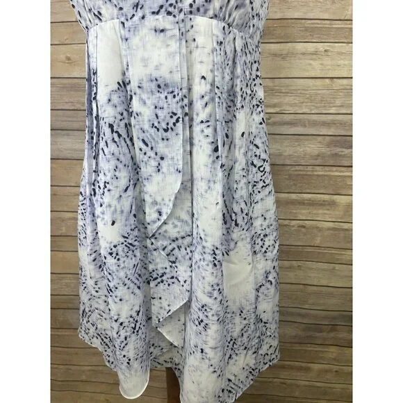 Jessica Simpson Size 4 Dress Blue White Pleated Lined Size Zip Faux Wrap Style - Picture 3 of 11